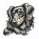 miniature long hair dachshund tattoo design idea