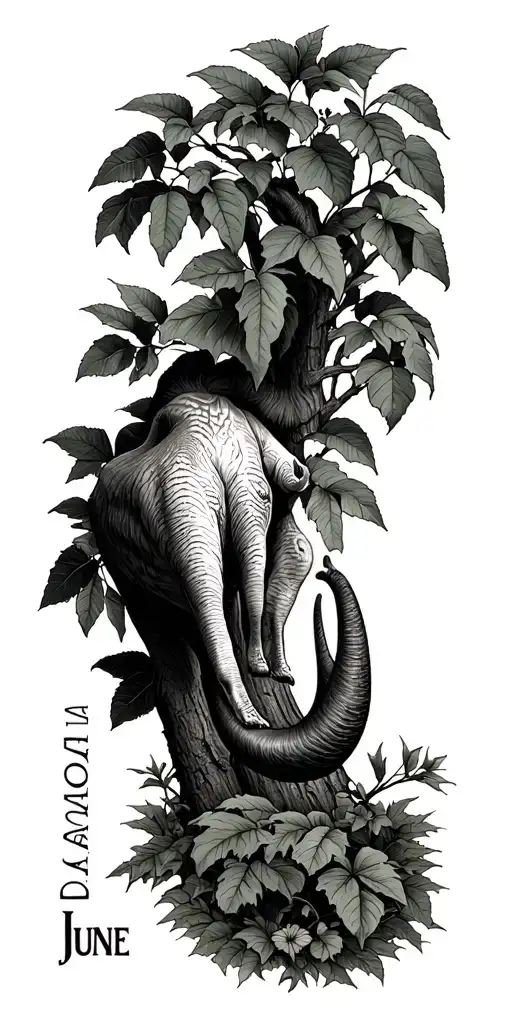 "Ivy-June wood " African safari scene tattoo tattoo design idea