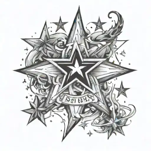 the inscription "the stars all belong to the gods", from the drawings - you can add stars, something mystical, pyrokinesis musician tattoo design idea