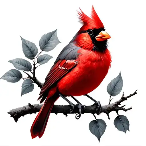cardinal on a branch tattoo design idea