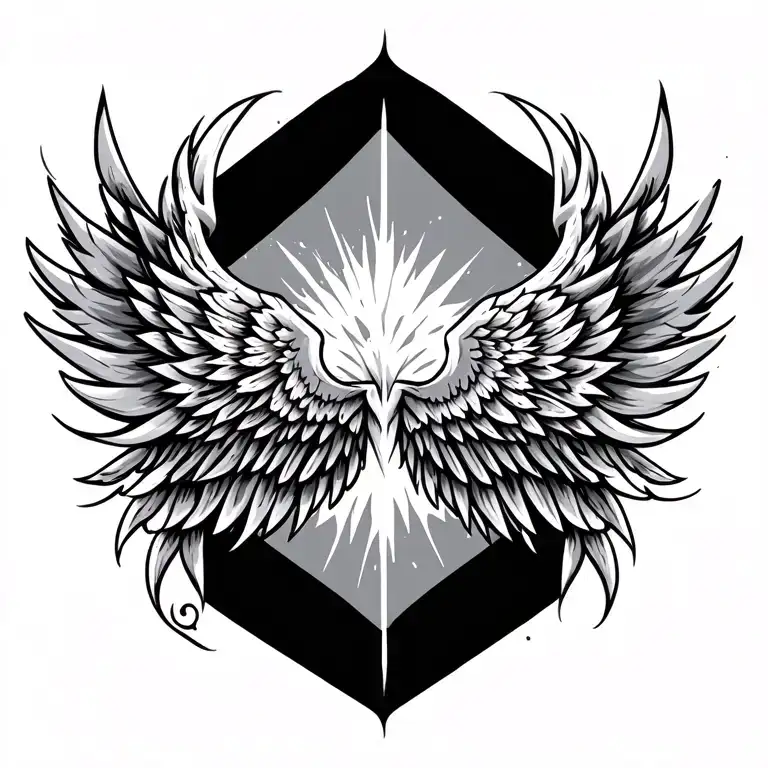 tribal wings spread wide tattoo design idea
