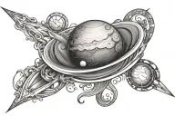 Morning Star Venus planet tattoo design idea