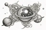 Morning Star Venus planet tattoo design idea