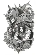 itachi uchiha and batman tattoo design idea