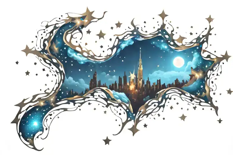 sky full of stars tattoo design idea