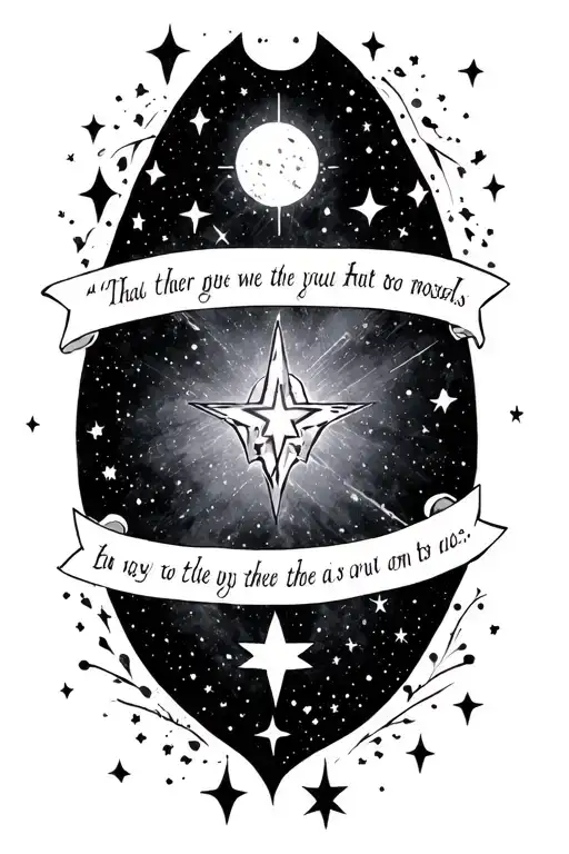 simple ACOTAR theme with quote about stars and Velaris outline  tattoo design idea