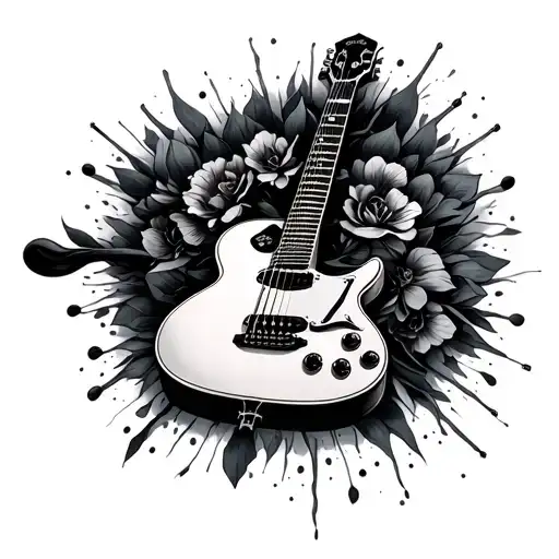 Guitar Memorial tattoo design idea