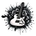 Guitar Memorial tattoo design idea