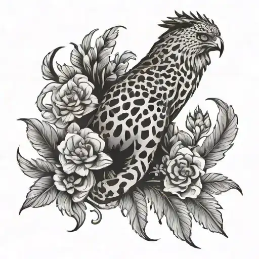 Combination of jaguar and rooster  tattoo design idea