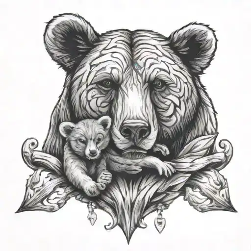 Mother & son, strength, anchor, 6/12/20, 11:37p, Grayson James, mama & baby bear tattoo design idea