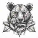 Mother & son, strength, anchor, 6/12/20, 11:37p, Grayson James, mama & baby bear tattoo design idea