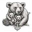Mother & son, strength, anchor, 6/12/20, 11:37p, Grayson James, mama & baby bear tattoo design idea