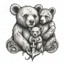 Mother & son, strength, anchor, 6/12/20, 11:37p, Grayson James, mama & baby bear tattoo design idea
