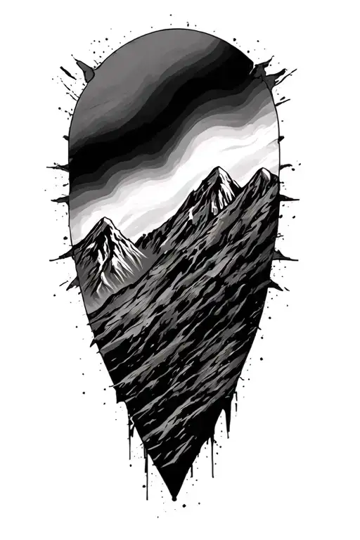 Albanian flag mixed with mountains tattoo design idea