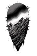 Albanian flag mixed with mountains tattoo design idea