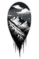 Albanian flag mixed with mountains tattoo design idea