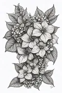 hydrangea and xoxo tattoo design idea