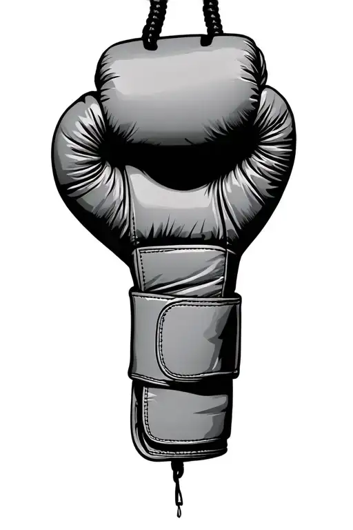 only the strong survive boxing gloves hanging tattoo design idea
