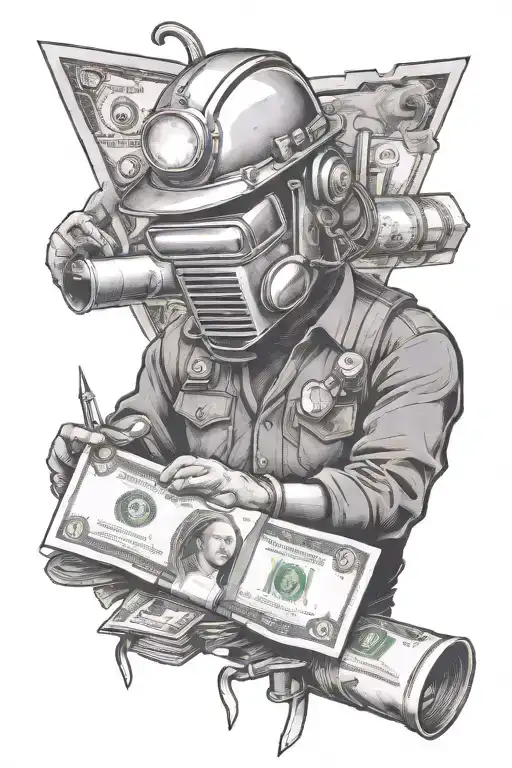 welding and money tattoo design idea