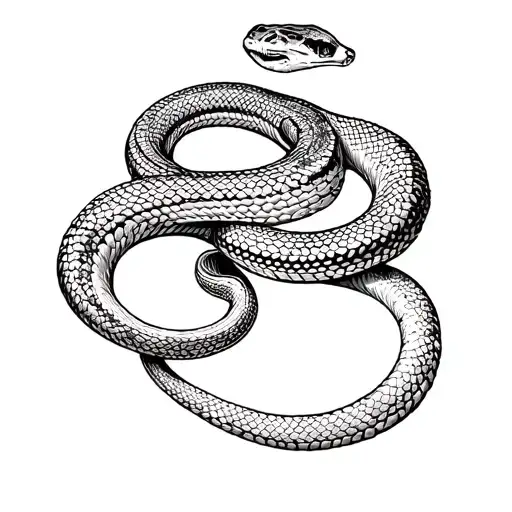 stamp with snake inside tattoo design idea