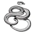 stamp with snake inside tattoo design idea