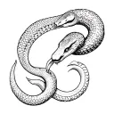 stamp with snake inside tattoo design idea