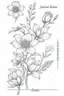 spine tattoo featuring the january, march, october and december birth flowers  tattoo design idea