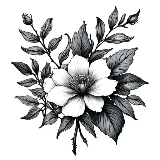 botanical illustration tattoo design idea