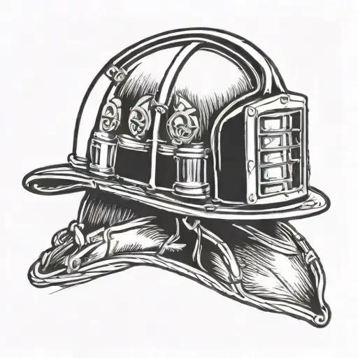 firefighter helmet tattoo design idea