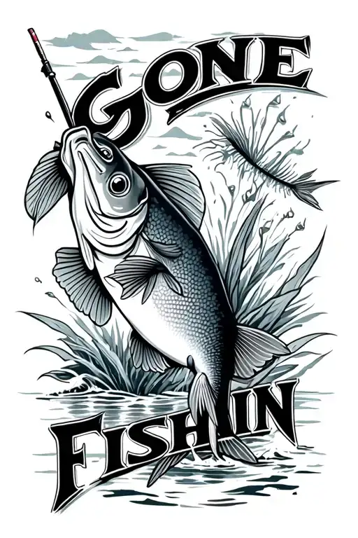 "Gone Fishin" Gone Fishing tattoo design idea