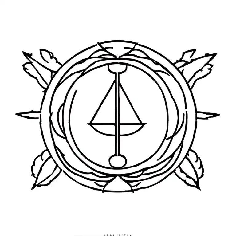 Libra Sign with element air tattoo design idea