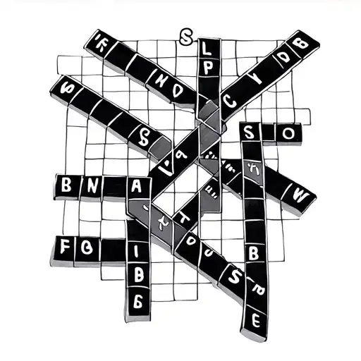 minimalist crossword puzzle tattoo design idea