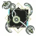 feminine snake and spider with web tattoo design idea