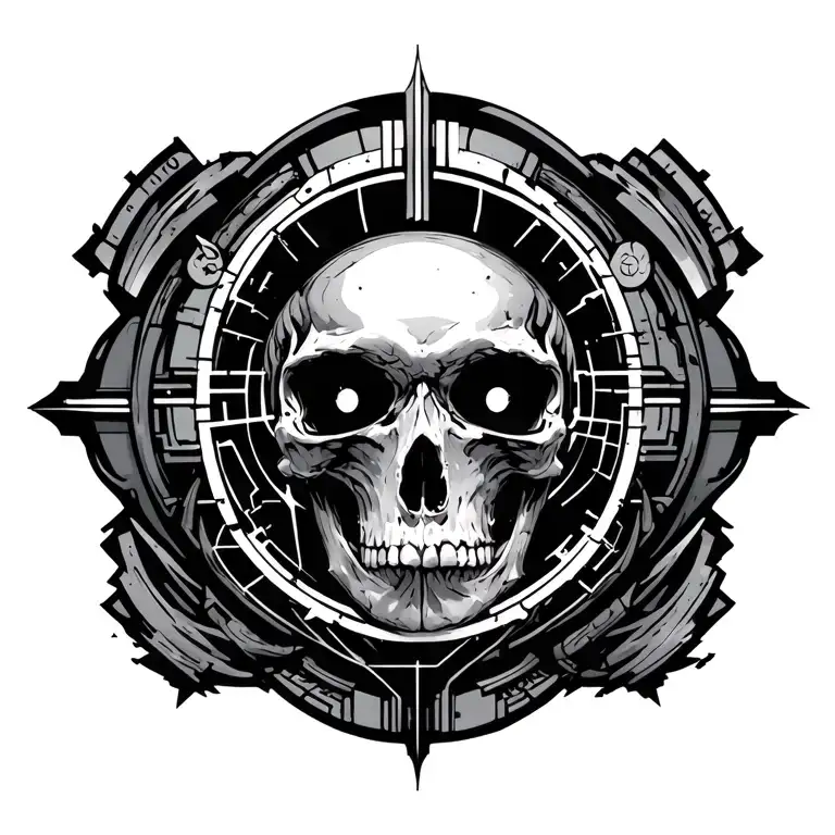 cyber sigilism tattoo design idea