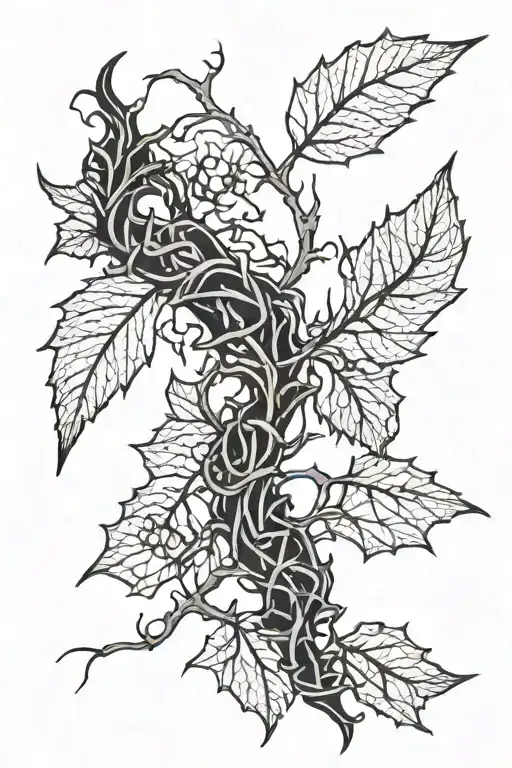 thorny vines wrapping tattoo design idea