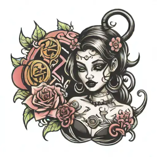 bdsm girl tattoo design idea