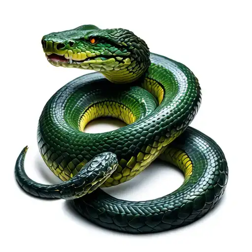Hyper-Realistic (3D): Ouroboros snake is rendered with realistic scales tattoo design idea