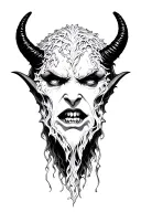 Devil watches in the dark tattoo design idea