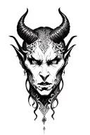 Devil watches in the dark tattoo design idea