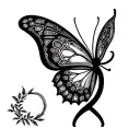 celtic symbol strength plants butterfly tattoo design idea