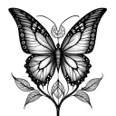 celtic symbol strength plants butterfly tattoo design idea