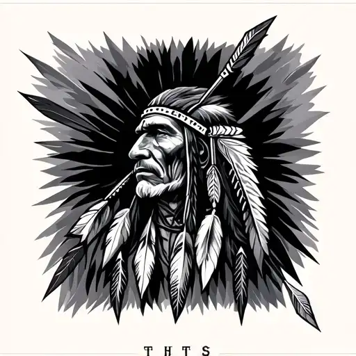 native American arrow tattoo design idea