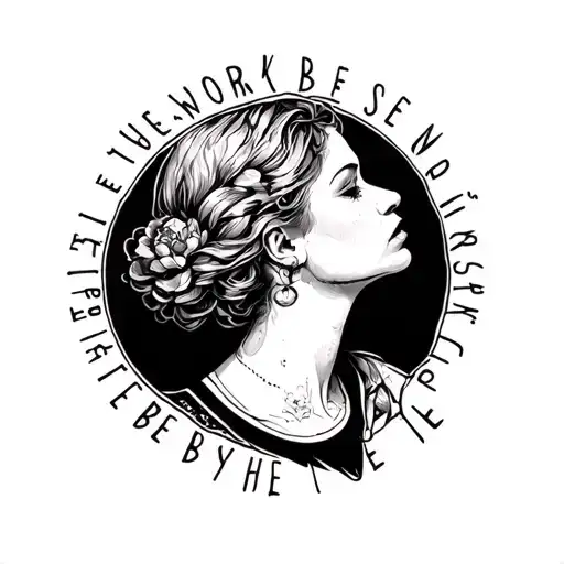 Let our work be seen by the blind — Let our voices be heard by the deaf make it as a rounded tattoo for my shoulder with tattoo design idea