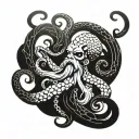 Poseidon and octopus tattoo design idea