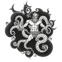 Poseidon and octopus tattoo design idea