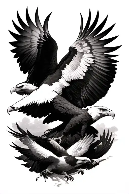 eagles around the creation of Adam painting  tattoo design idea