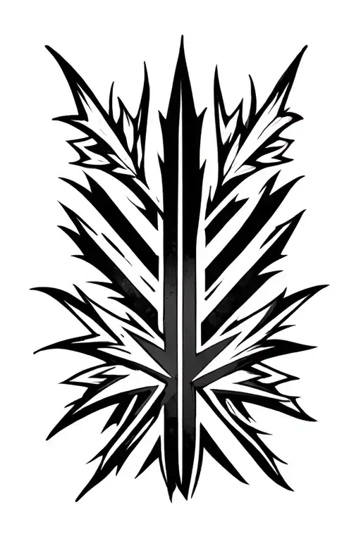 Union Jack and maple leaf black and white  tattoo design idea