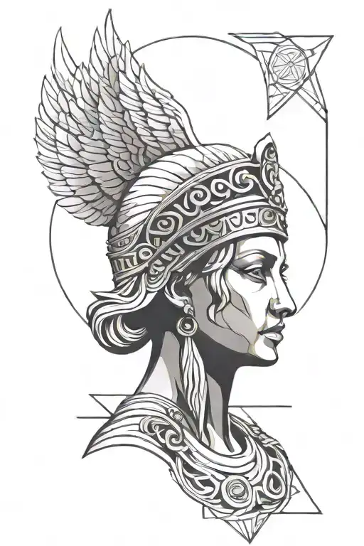 athena greek goddess tattoo design idea