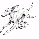 a greyhound chasing a rabbit tattoo design idea