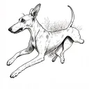 a greyhound chasing a rabbit tattoo design idea
